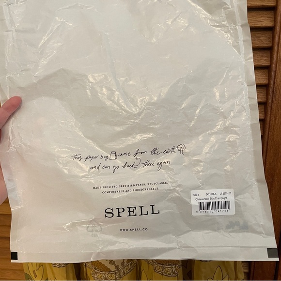 NWT Spell Chateau Maxi Skirt in Champagne size S - Picture 9 of 9